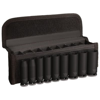 Juego de Dados de Impacto Bosch 3/8" Tipo Largo 9 Piezas en Acero Cromo-Molibdeno