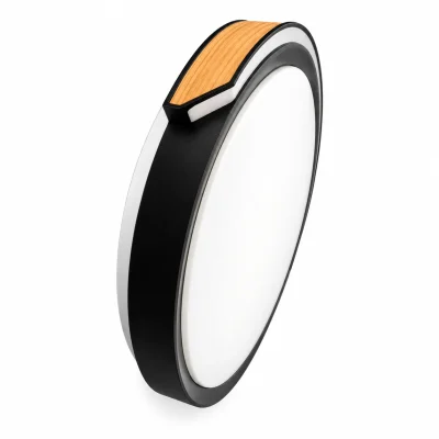 Plafón LED redondo 48W con borde de madera y tres tonos de luz NUVORA Trilux