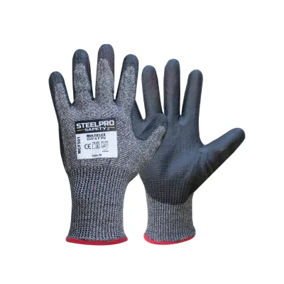 Guante anticorte recubierto de PU negro STEELPRO Multiflex Cut-5 F