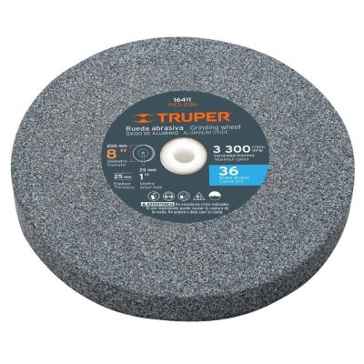 Piedra Abrasiva Truper 16411 8" x 25mm x 1" Grano 36