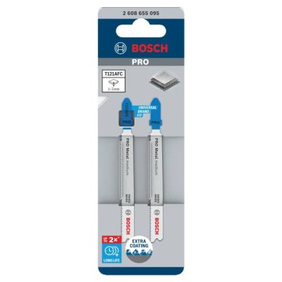 Hoja de calar bimetálica Bosch T121AFC 2608.655.095-000 de 21 TPI para chapa fina, pack de 2