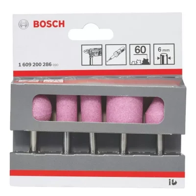 Set de Muelas Abrasivas Bosch 1609.200.286-000 Grano 60 Vástago 6 mm 5 Piezas