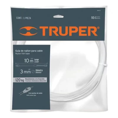 Guía Pasacable de Nylon Truper 17755 10 m Ø1/8" Puntas de Latón (120 kg)