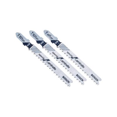 Juego de 3 Hojas de Caladora Bosch T101BIF Bimetálicas para Laminado, Corte Recto y Fino