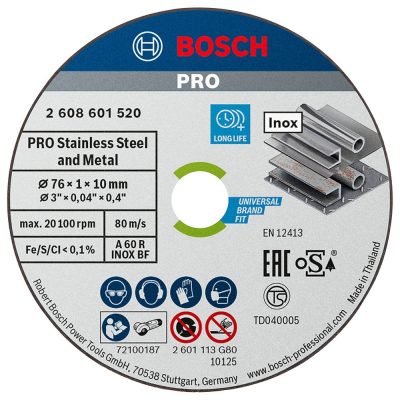 Discos de Corte Bosch 3 Pulgadas para Miniamoladora Pack x5