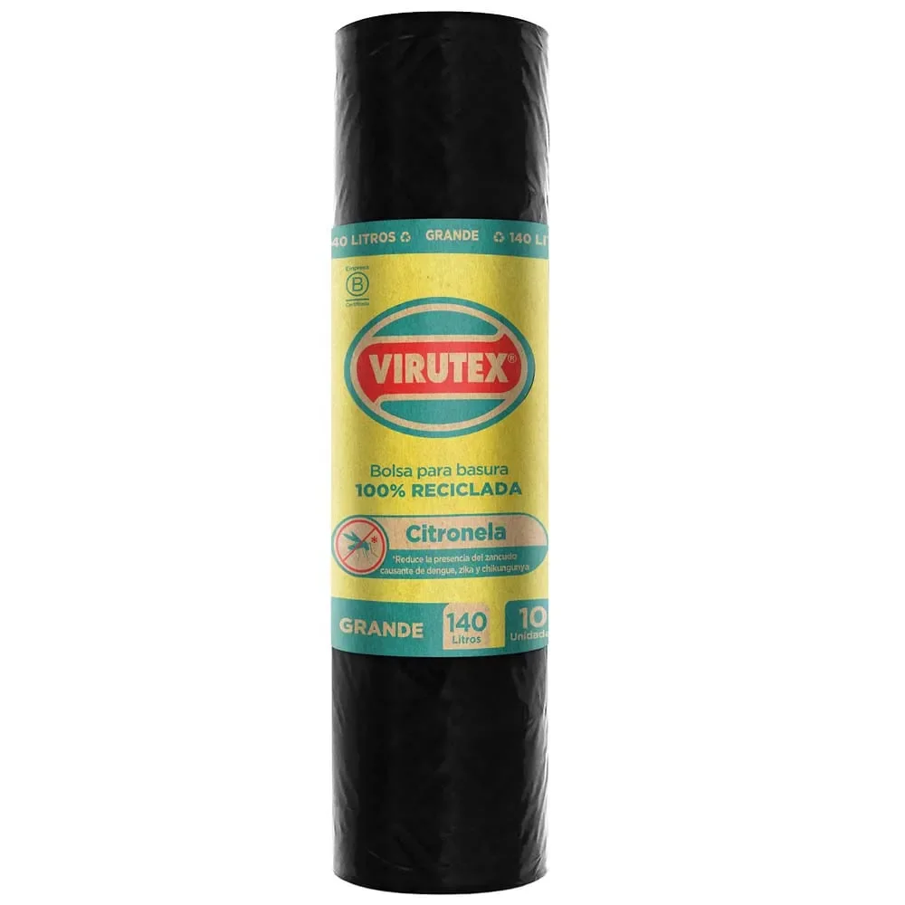 Bolsa para Basura Virutex 140L Citronela (x10 unidades)