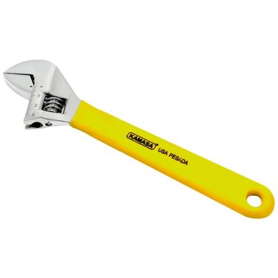 Llave Francesa Ajustable Kamasa KM443 10" con Mango de Goma