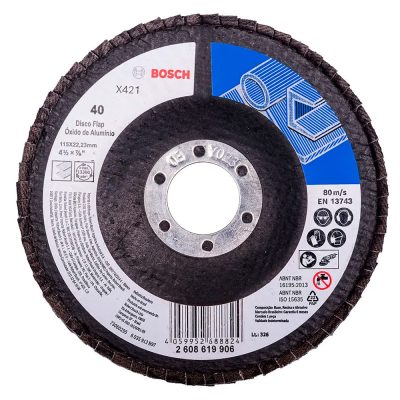 Disco Flap Bosch 4-1/2" Grano 40 para Desbaste de Metal