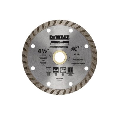 Disco Diamantado Turbo DeWalt DW47450L de 4 1/2" para Concreto y Piedra