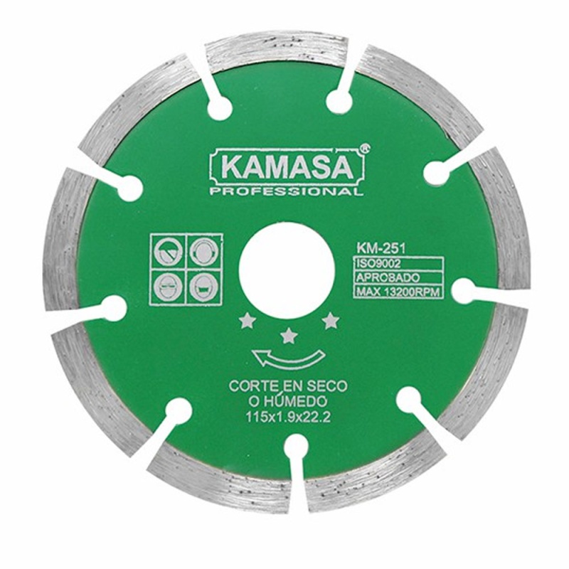 Disco Diamantado Segmentado Kamasa KM251 115 mm para Concreto y Ladrillo