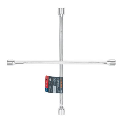 Llave de cruz 18" pulida y cromada, TRUPER