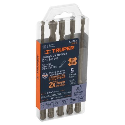 Juego de Brocas para Concreto y Ladrillo Truper 102364 5 Piezas