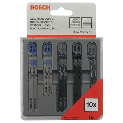Set Hojas de Calar Surtidas Bosch 10 Unidades (Madera, Metal y Aluminio)