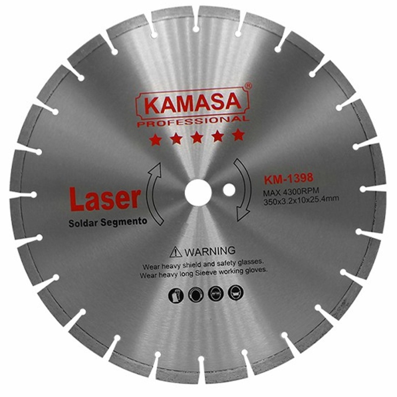 Disco Diamantado Segmentado Kamasa KM1398 14" (350 mm) para Cortadora de Concreto