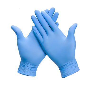Guante de Nitrilo Desechable sin Polvo Steelpro (azul, caja 100)