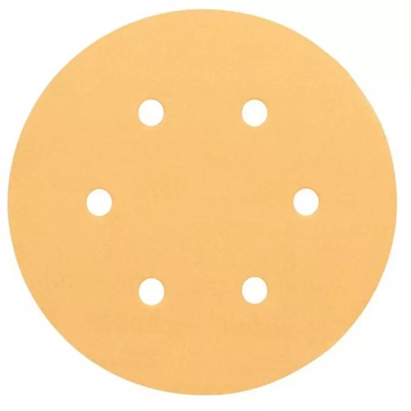 Disco de lija velcro Bosch 2608.605.090-000 de 6" grano 180, 6 perforaciones, pack de 5