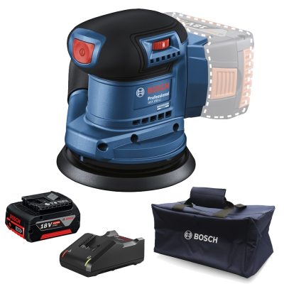 Combo Bosch Lijadora Excéntrica GEX 185-LI 18V + Batería 4.0Ah + Bolso