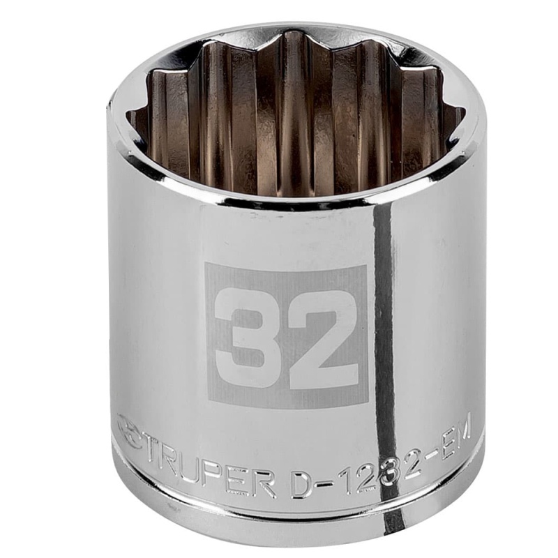 Dado Poligonal Truper 13545 1/2" x 32mm Milimétrico Corto