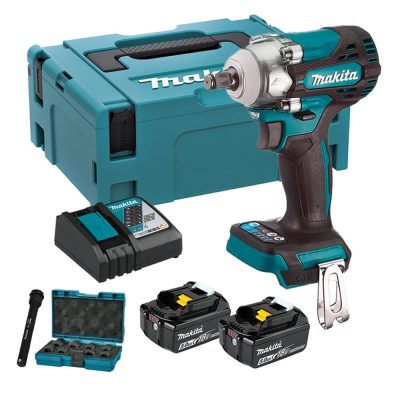 Llave de Impacto Inalámbrica Makita DTW300TJX3 18V con Set de Dados