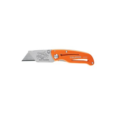 Navaja abatible 6" cuerpo de aluminio y acero inox, TRUPER