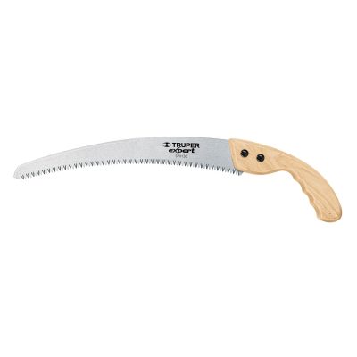 Serrucho de poda 13" hoja curva mango de madera TRUPER Expert 100121