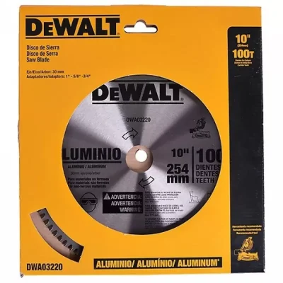 Disco de Sierra DeWalt DWA03220 de 10" con 100 Dientes para Aluminio y Melamina
