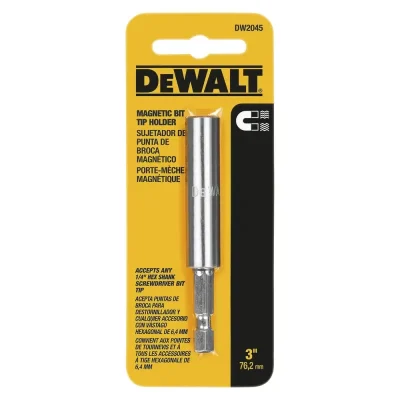 Extension magnetica DeWalt DW2045 G hexagonal de 1/4" x 3" en acero cromo vanadio