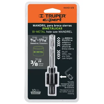 Eje para Sierra Copa 9/16" - 1 3/16" Truper 18122