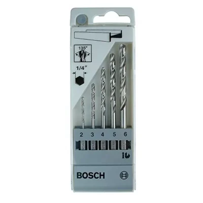 Juego de Brocas para Metal Bosch HSS-G de 5 Piezas de 2 a 6 mm