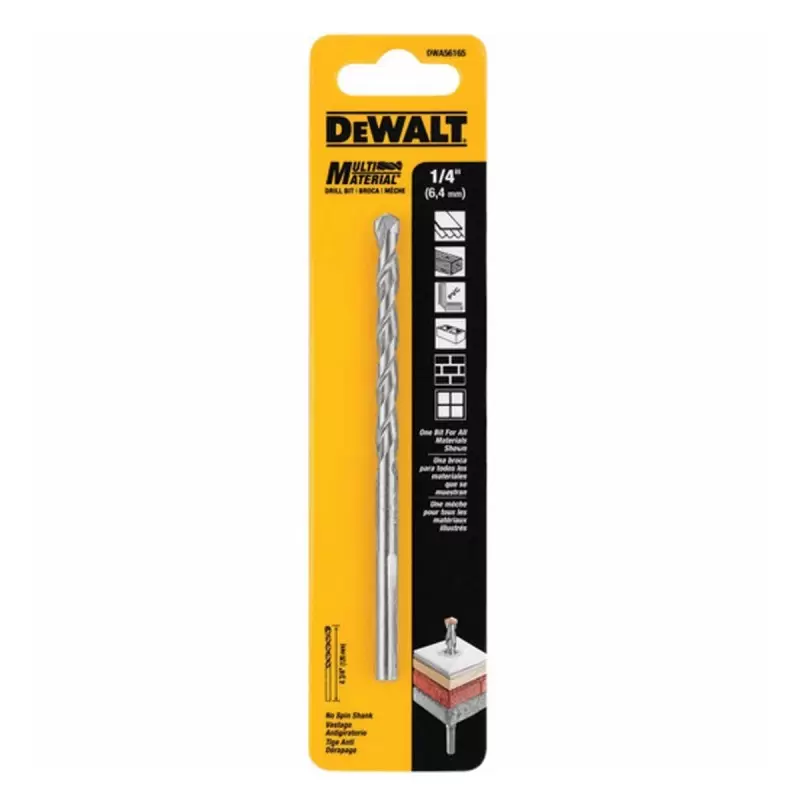 Broca Multimaterial DeWalt DWA56165 de 1/4" (6.4 mm) con Punta de Carburo