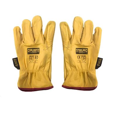 Guante de Cuero Steelpro Puño Corto Amarillo (Badana)
