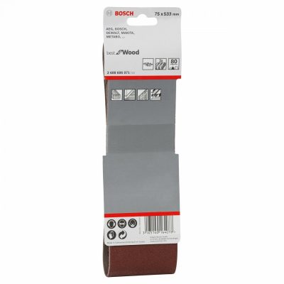 Banda de lija Bosch Best for Wood 2608.606.071-000 de 3 x 21" grano 80, pack de 3