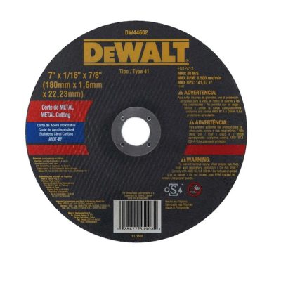Disco Corte Metal 7″ x 1/16″, DeWalt DW44602