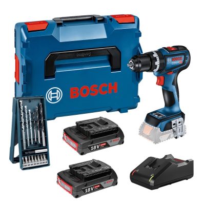 Taladro Percutor Bosch GSB 18V-90 C Brushless con Set 15 Piezas