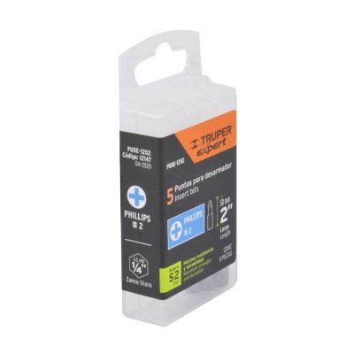 Set de 5 Puntas para Desarmador Phillips 2" Truper 12147
