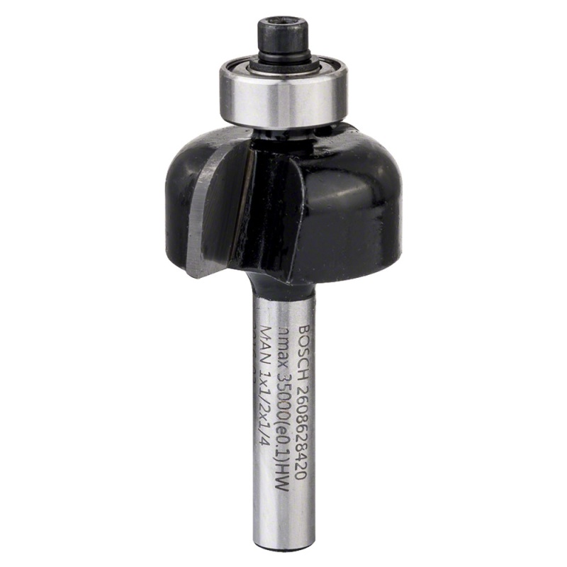 Fresa Media Cana Bosch 2608.628.420-000 de 1/4" con Rodaje Guia para Madera