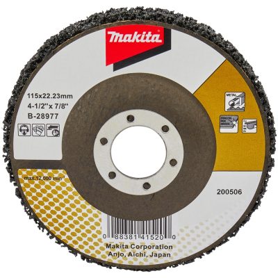 Disco de vellón Makita B-28977 de 4-1/2" para limpieza de metal y acero inoxidable