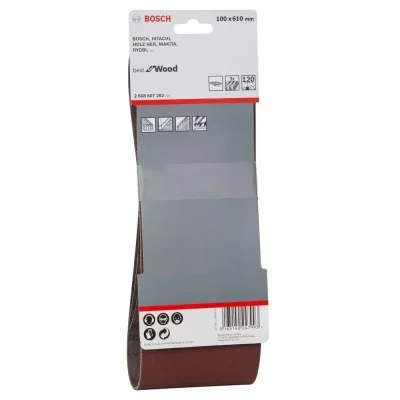 Lija de Banda Bosch Best for Wood 3 x 21" Grano 120 Pack 3 Unidades