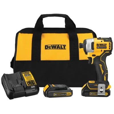 Atornillador de impacto DeWalt DCF809D2-B2 20V XR de 1/4" con 2 baterías 2.0 Ah y cargador