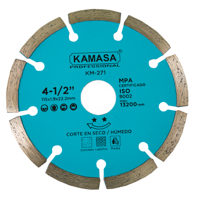 Disco Diamantado Turbo Kamasa 4 1/2" (115mm) para Concreto