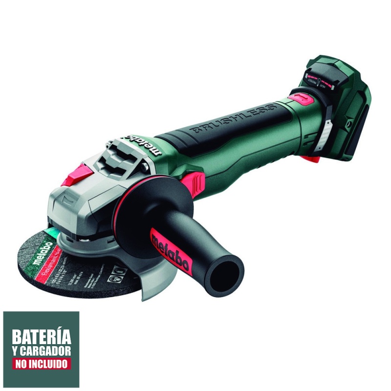 Amoladora Angular Inalámbrica Metabo WPB 18 LT BL 11-125 5" 18V (Sola Herramienta)