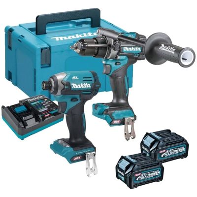 Combo Taladro Percutor 1/2" + Atornillador de Impacto 40V XGT Makita DK0176G205