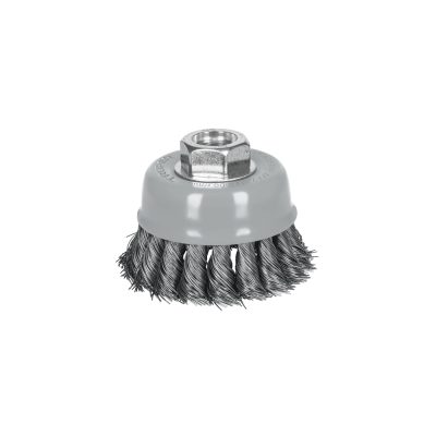 Carda copa 3" alambre trenzado fino, Multi-rosca, TRUPER