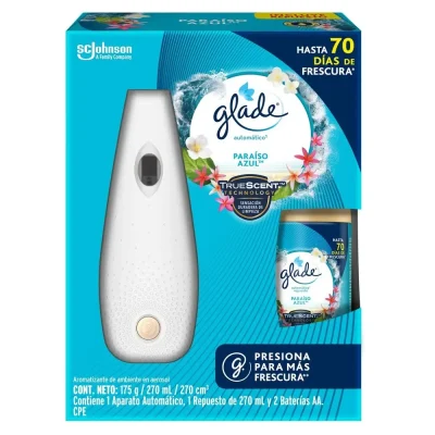 Ambientador Eléctrico Glade Paraíso Azul Aparato y Repuesto 21ml