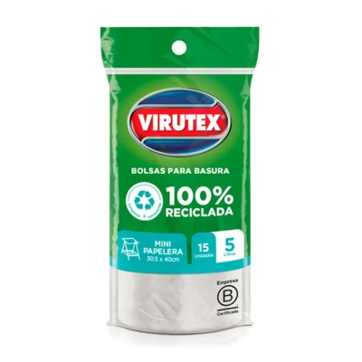 Bolsa de Basura Rollo Blanca Virutex 5L (x15 unidades)