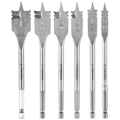 Set de Brocas Paleta Truper 1/4" Hex 6 Piezas para Madera 11395