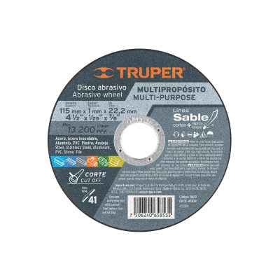 Disco de corte multimaterial 4-1/2" x 1 mm TRUPER 18651