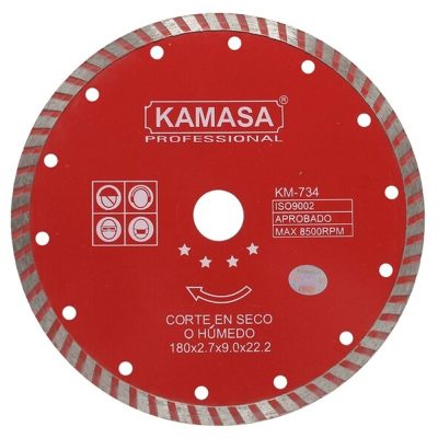 Disco Diamantado Continuo Kamasa KM734 7" (180 mm) para Cerámica