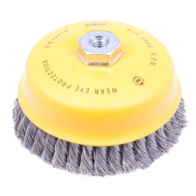 Cepillo de copa trenzada DeWalt DW4917M de 6" con alambre de acero al carbono 0.020"
