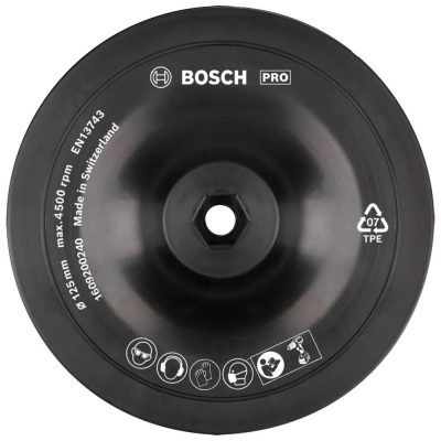 Plato de Goma Bosch 125mm para Taladro Vástago 8mm